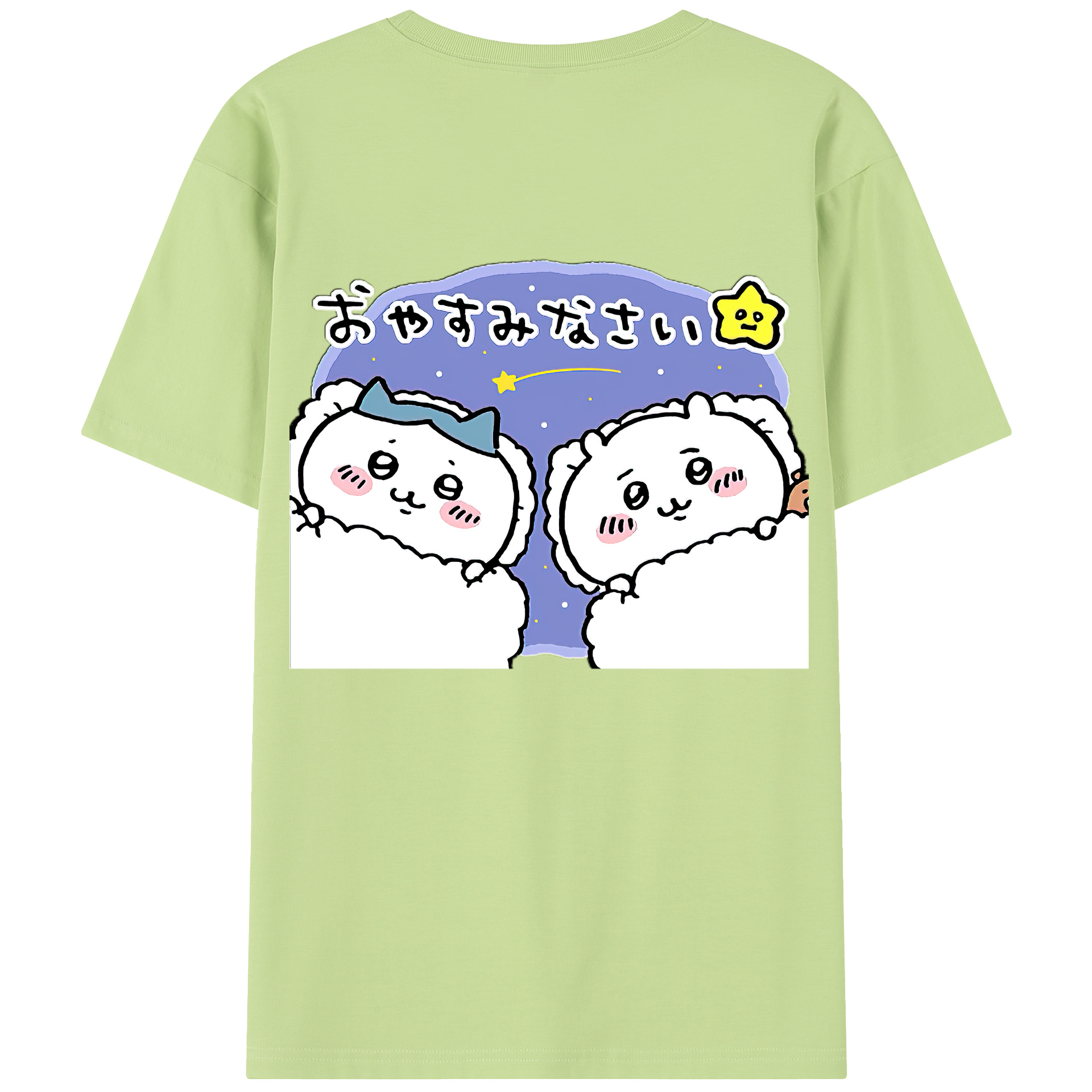 （画像用） ちいかわ ハチワレ Chii-kawa hachiware 綿100％半袖Tシャツ（背面プリント）